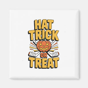 Trick Or Treat Pumpkin Halloween Ice Hockey Magnet