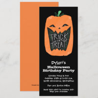 Trick or Treat Pumpkin Halloween Invitations