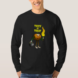 Trick or Treat Pumpkin on a Long Sleeve T-Shirt