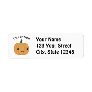 Trick or Treat Pumpkin Return Address Label