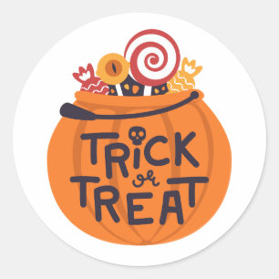 Trick or treat pumpkin stickers