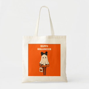 Trick or Treat Quirky Cute Ghost Happy Halloween Tote Bag