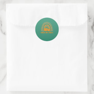 Trick Or Treat Rainbow Pumpkin Halloween Costume Classic Round Sticker
