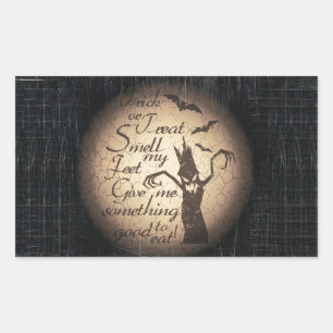 trick or treat rectangular sticker