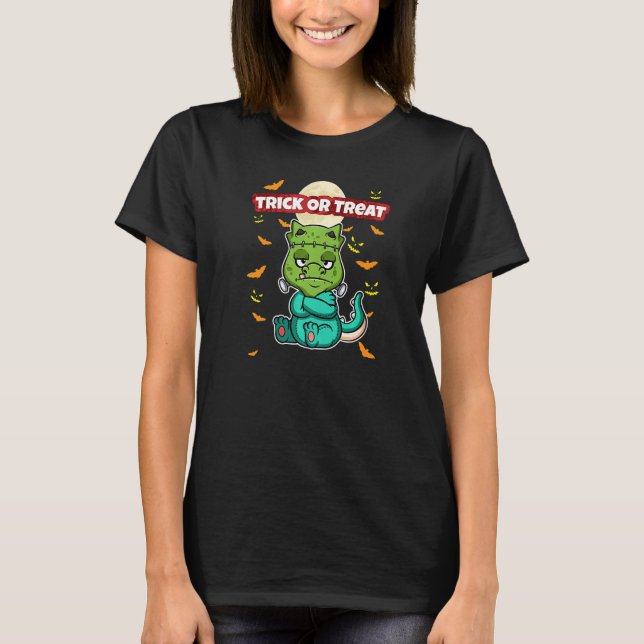 Trick Or Treat Scary Creepy Halloween Monster Hall T-Shirt (Front)
