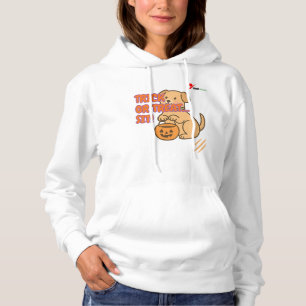 Trick or Treat… Sit! Funny Halloween Dog Desig Hoodie