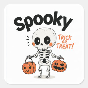 Trick or Treat - Skeleton 1 Square Sticker