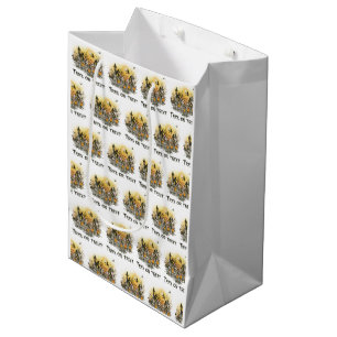 Trick or Treat Skeletons Witch White Halloween Medium Gift Bag