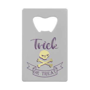 Trick or treat skull crossbones Halloween ribbon