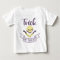 Trick or treat skull crossbones Halloween ribbon