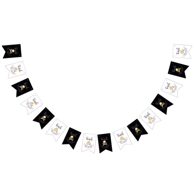 Trick or treat skull crossbones Halloween ribbon Bunting (All)