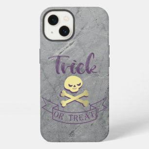 Trick or treat skull crossbones Halloween ribbon iPhone 13 Case