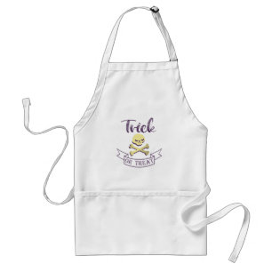 Trick or treat skull crossbones Halloween ribbon Standard Apron