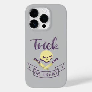 Trick or treat skull crossbones Halloween ribbon T Case-Mate iPhone 14 Pro Case