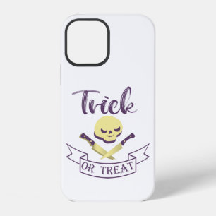 Trick or treat skull crossbones Halloween ribbon T iPhone 12 Case