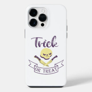 Trick or treat skull crossbones Halloween ribbon T iPhone 14 Pro Max Case