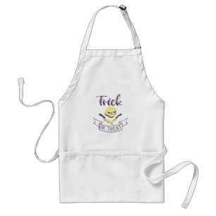 Trick or treat skull crossbones Halloween ribbon T Standard Apron