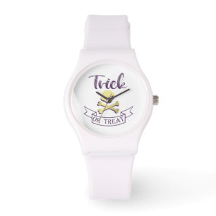 Trick or treat skull crossbones Halloween ribbon Watch
