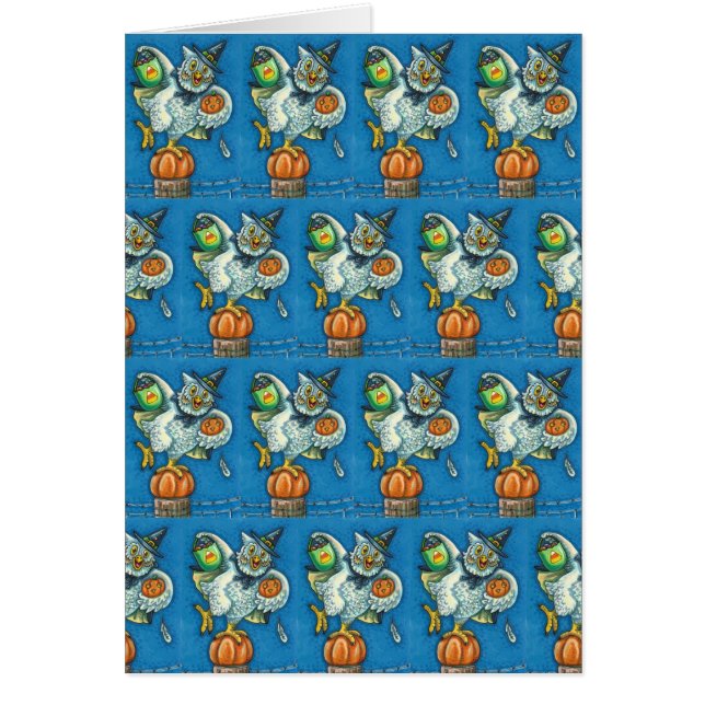 TRICK OR TREAT, SMELL MY FEET HALLOWEEN OWL CARD (Front)