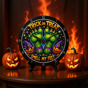 Trick Or Treat Smell My Feet Large Clock