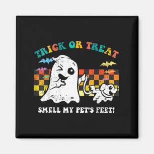 Trick Or Treat Smell Pets Feet Halloween Ghost Dog Magnet