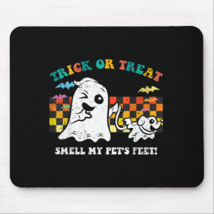Trick Or Treat Smell Pets Feet Halloween Ghost Dog Mouse Pad