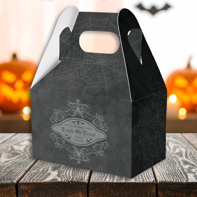 Trick Or Treat Spider Web Dark Gothic Halloween Favour Box (Creator Uploaded)