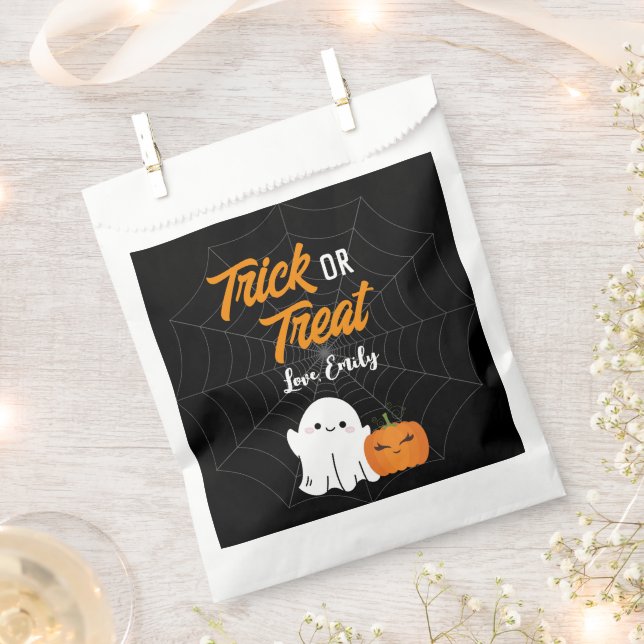 Trick or Treat Spooky Halloween Birthday Party  Favour Bag (Clipped)