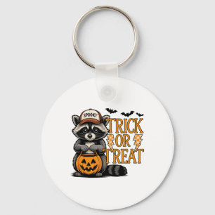 Trick Or Treat Spooky Racoon Feral Halloween Men  Key Ring