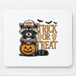 Trick Or Treat Spooky Racoon Feral Halloween Men Mouse Pad