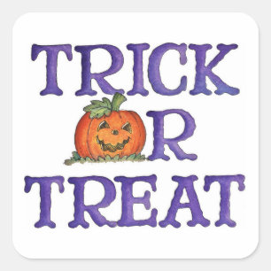 Trick or Treat Square Sticker