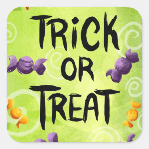 Trick or Treat Square Sticker