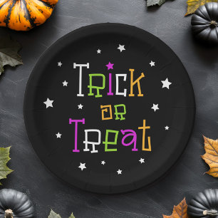 Trick or treat stars Halloween  stars Paper Plate