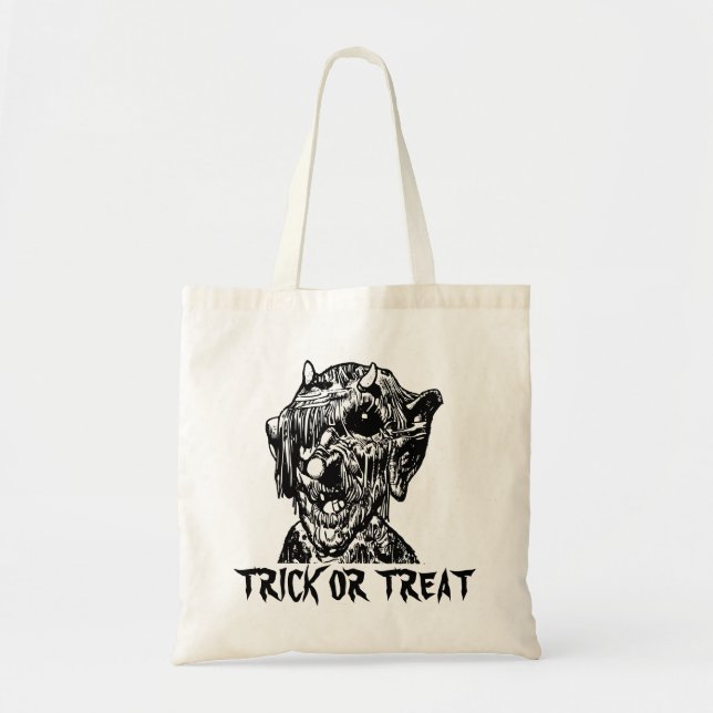 Trick-or-Treat Swamp Monster Halloween Bag (Front)
