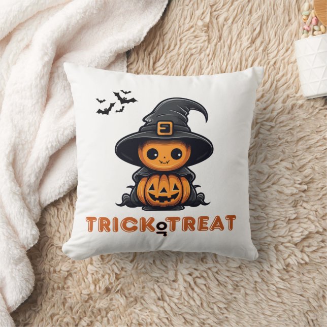 Trick or Treat Throw Pillow (Blanket)