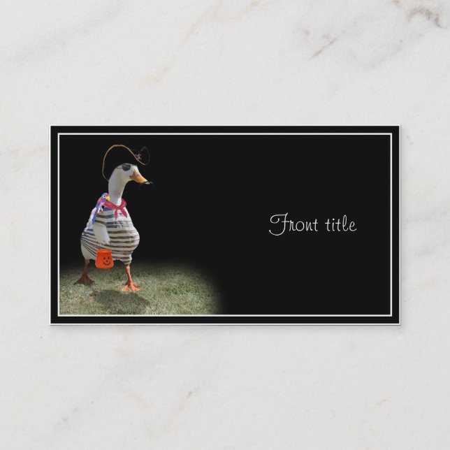 Trick or Treat Time for Pirate Duck Business Card (Front)