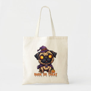 “Trick or Treat Tote Bag – Cute Halloween Pug .