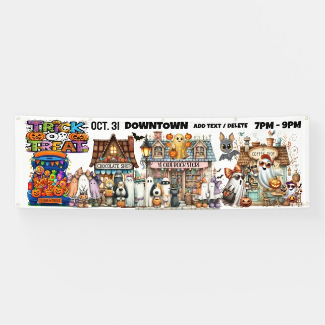 Trick or Treat - Trick or Trunk - Business Banner (Horizontal)