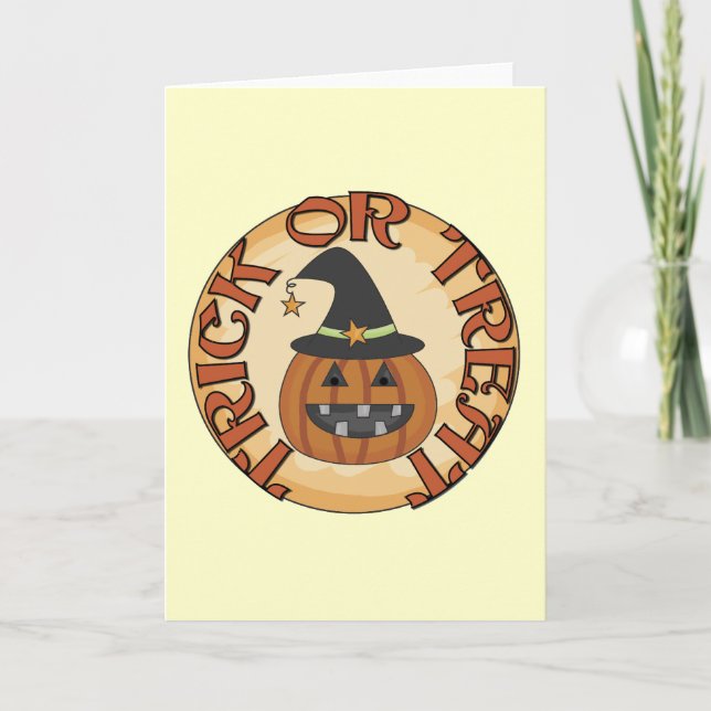 Trick or Treat Tshirts and Gifts Card (Front)
