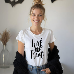 Trick Or Treat Typographic Brush Script Pumpkin Tri-Blend Shirt