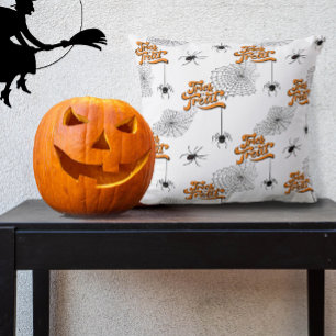 Trick or Treat Typography w/Spiders Pattern ID680 Cushion