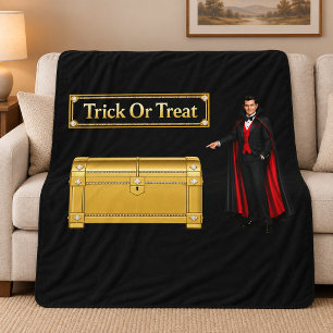 Trick Or Treat Vampire Halloween Sherpa Blanket