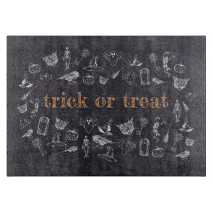 Trick or treat Vintage Chalkboard Halloween Cutting Board