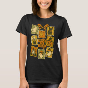 Trick Or Treat Vintage Halloween Retro Postage Sta T-Shirt