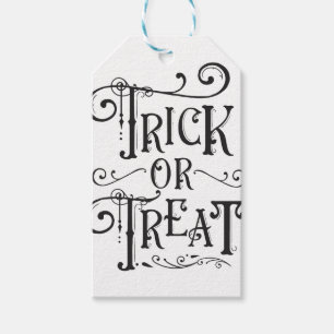 Trick or Treat Vintage Typography Type Halloween Gift Tags