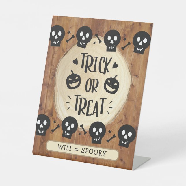 Trick or Treat WIFI Password Standing Sign (Front)