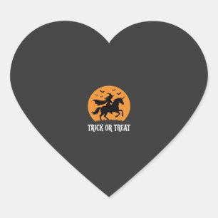 Trick or Treat Witch Unicorn Halloween Design_1 Heart Sticker