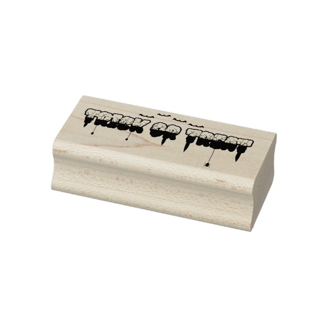 Trick or Treat with Bats Rubber Stamp (Stamp)