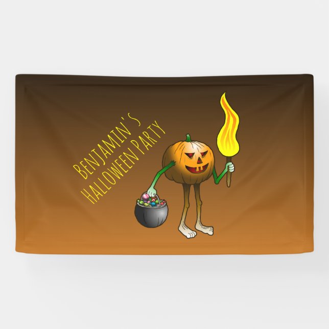 Trick or treat with Jack O'lantern Banner (Horizontal)