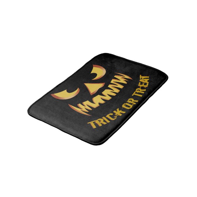 Trick or Treat with Pumpkin Face Bath Mat (Angled)